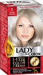 LADY IN COLOR Noturīga matu krēmkrāsa 1 Sudraba Blonds, 50/50/25 ml